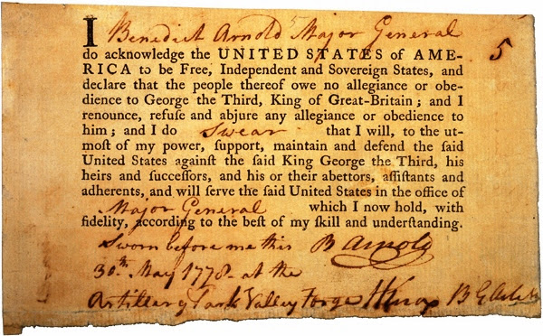 Benedict Arnold declaration 
