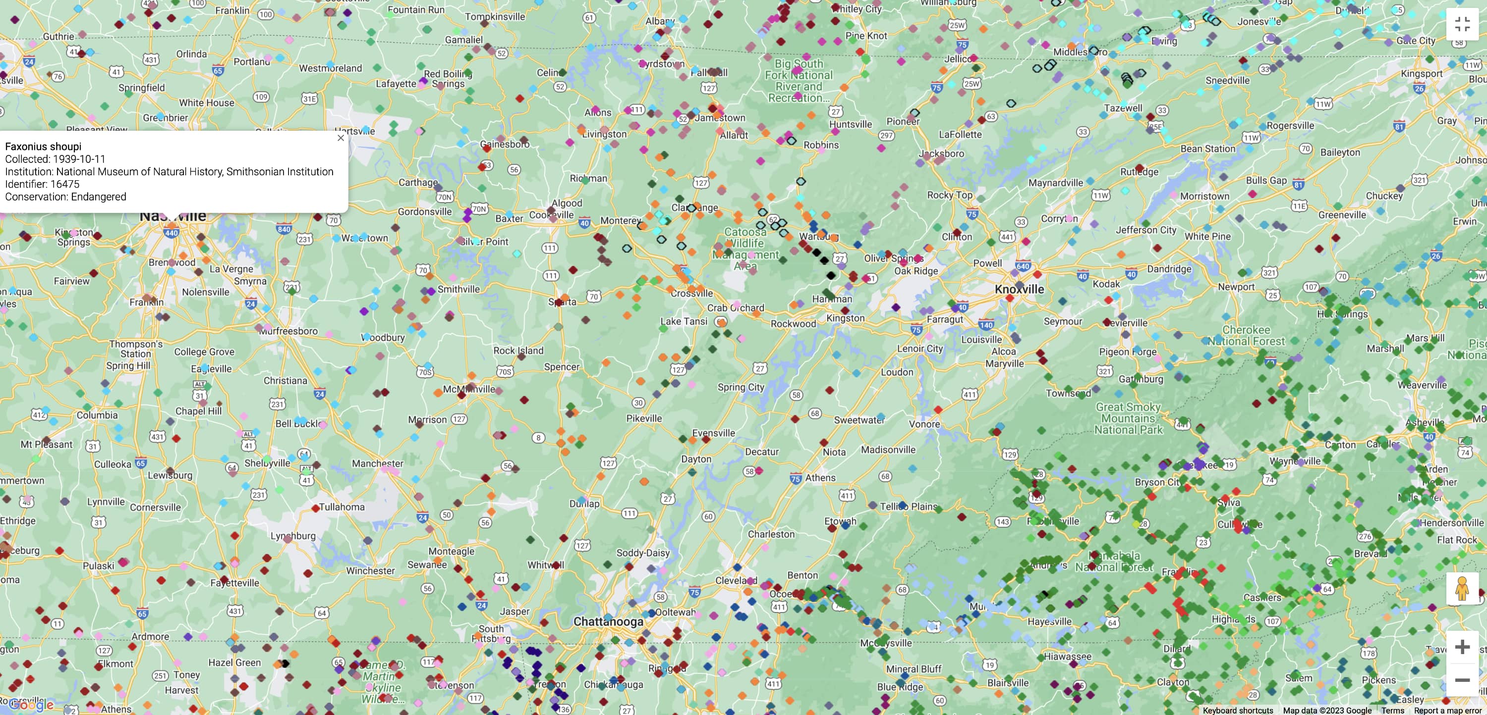 Crayfish map
